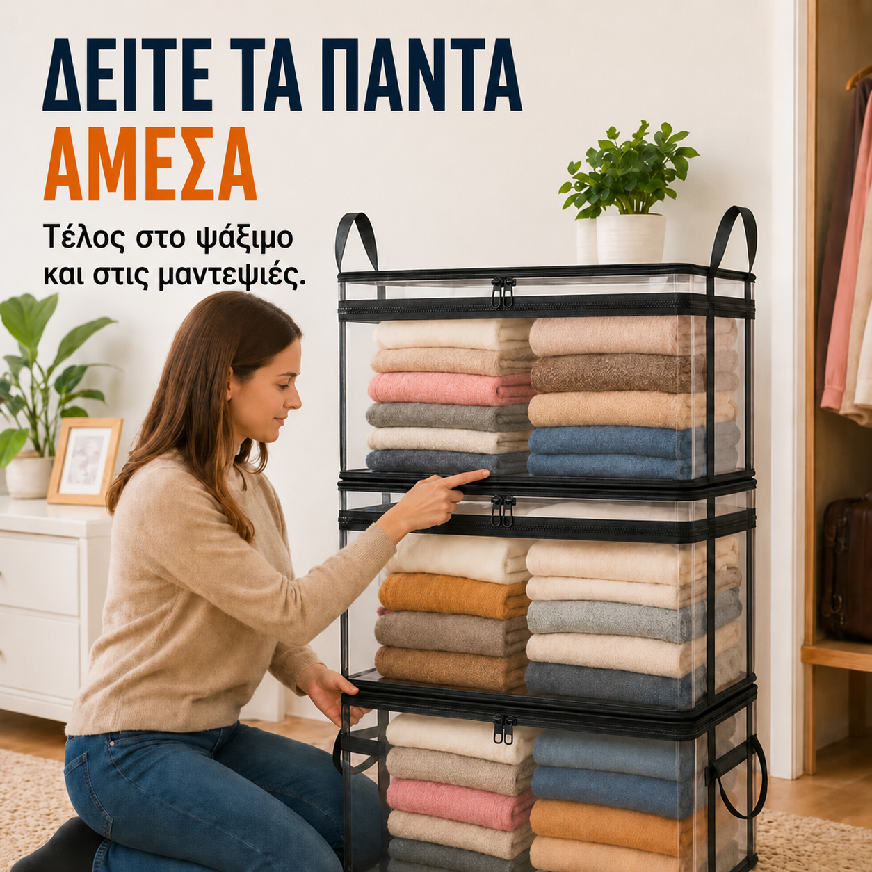 ⏳ Τελευταία μέρα! Αγοράστε 2 & πάρτε 1 δώρο 💕 SVOZK® Διάφανο Κουτί Αποθήκευσης Μεγάλης Χωρητικότητας🎈