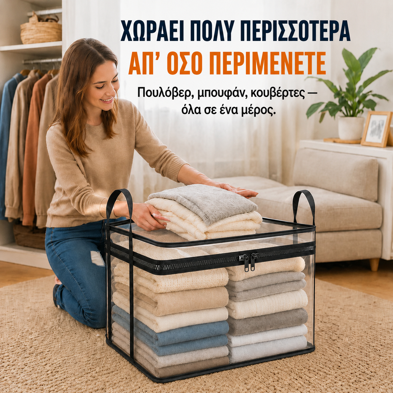 ⏳ Τελευταία μέρα! Αγοράστε 2 & πάρτε 1 δώρο 💕 SVOZK® Διάφανο Κουτί Αποθήκευσης Μεγάλης Χωρητικότητας🎈