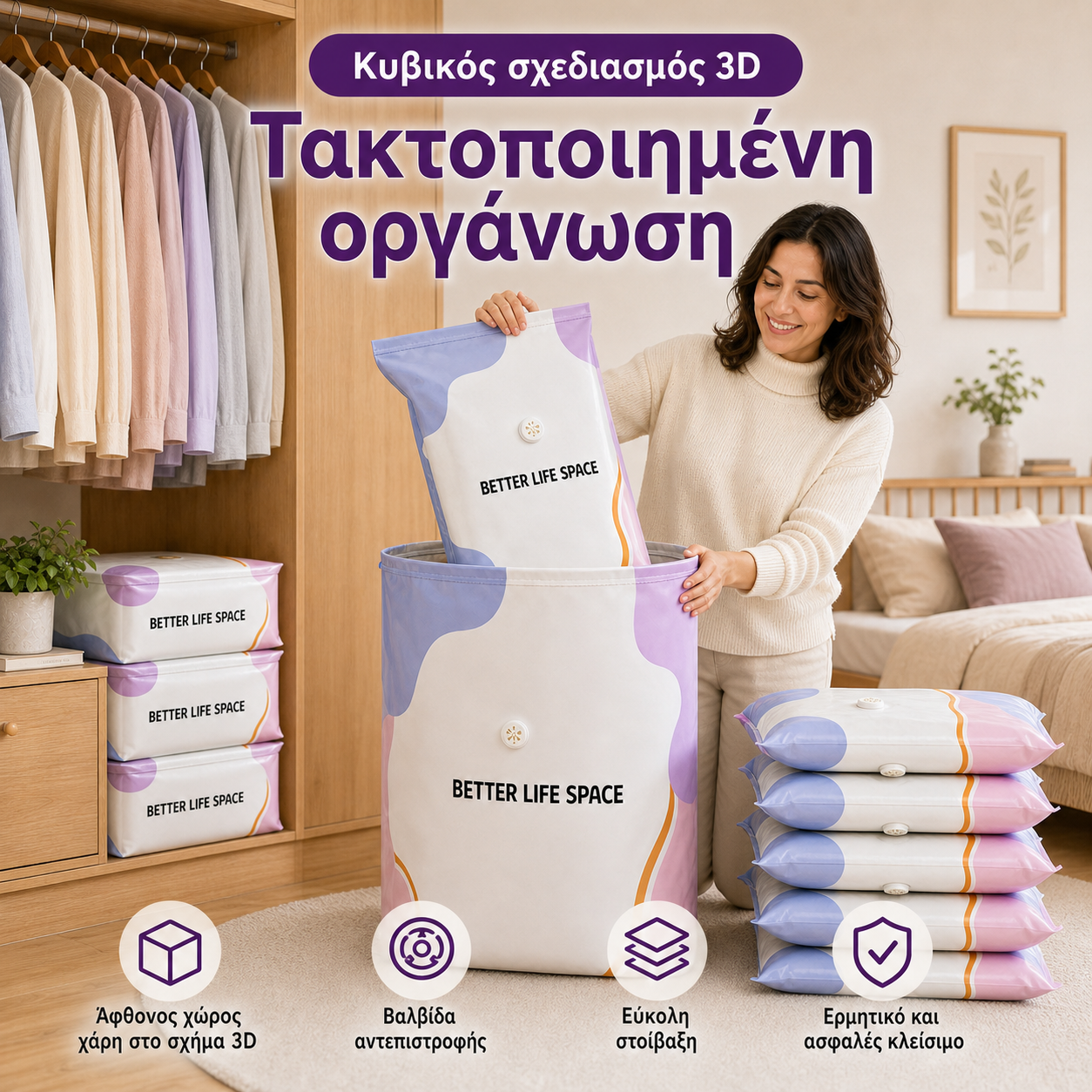 ΤΕΛΕΥΤΑΙΑ ΜΕΡΑ! 🔥 70% ΕΚΠΤΩΣΗ 👛 Τσάντες αποθήκευσης κενού SVOZK® 3D χωρίς αντλία 📦 Ο απόλυτος οργανωτής όλα-σε-ένα για ρούχα, παιχνίδια, βιβλία και λούτρινα ζωάκια 🧸📚👕🧦